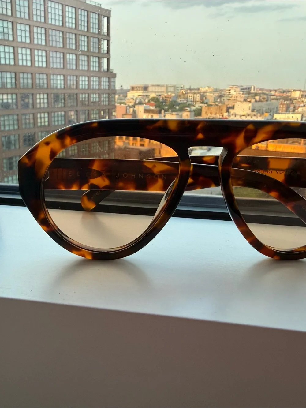 Elisa Johnson Val Tortoiseshell Brown Aviator Sunglasses